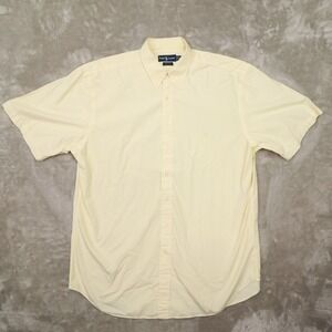 Ralph Lauren Vintage Short Sleeve Button Up Shirt  Butter Yellow Men's XLT